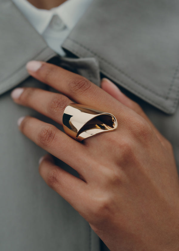 Edition 24 Carat Gold Gilded Edition Polene Éole Draped Ring | SN-PLN364988