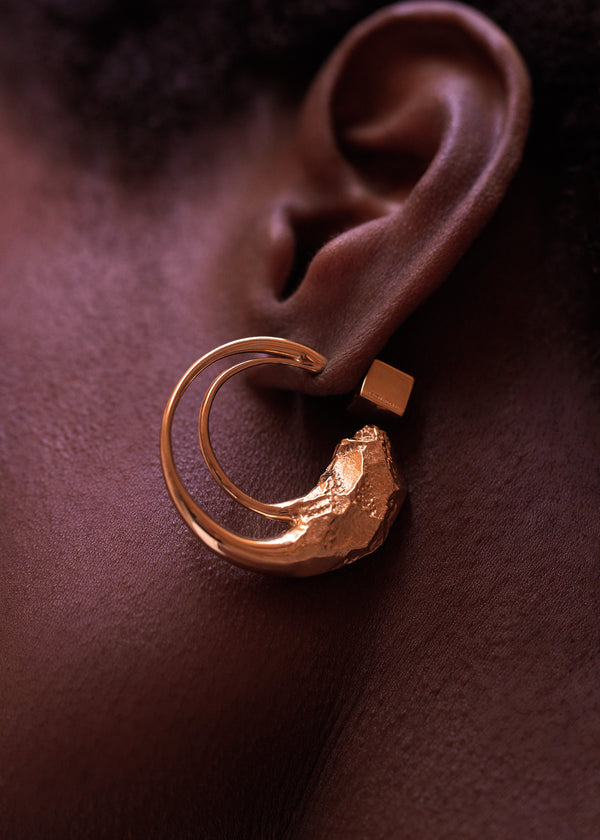 Edition 24 Carat Gold Gilded Polene Eroz Hoop Earrings | SN-PLN364996