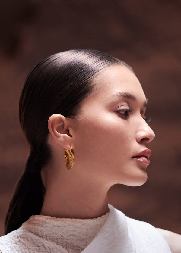 Edition 24 Carat Gold Gilded Polene Éole Slim Hoop Earrings | SN-PLN364997