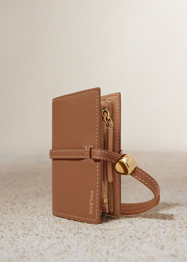 Edition Textured Duo Camel Polene Kayé Card Holder | SN-PLN365077